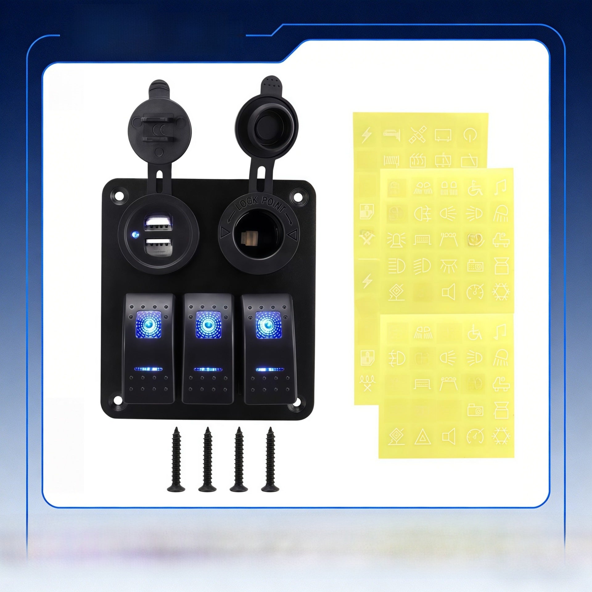Dual USB Car Switch Panel with Waterproof Design