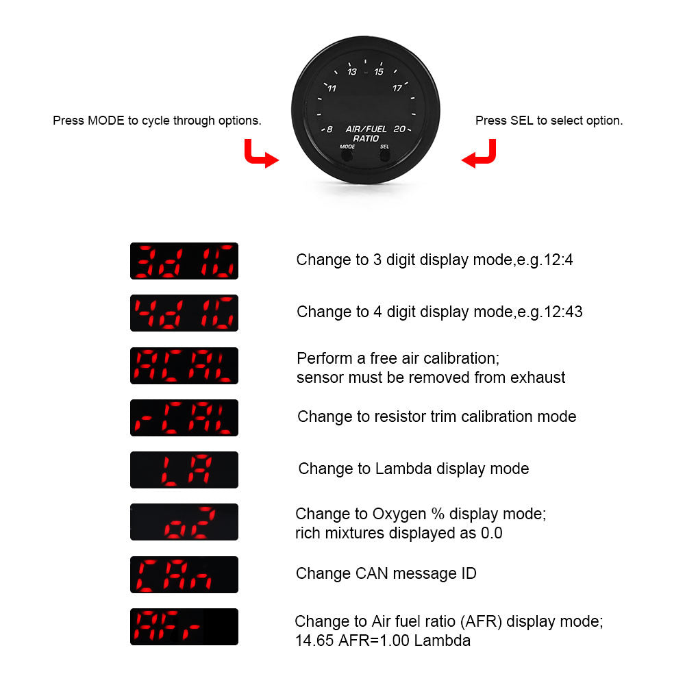 Digital Air-Fuel Ratio gauge kit
